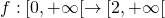 f:[0,+\infty[\rightarrow [2,+\infty[