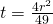 t=\frac{4r^2}{49}