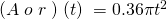 (A\;o\;r\;)\;(t)\;=0.36\mathrm\pi t^2