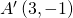 A'\left(3,-1\right)